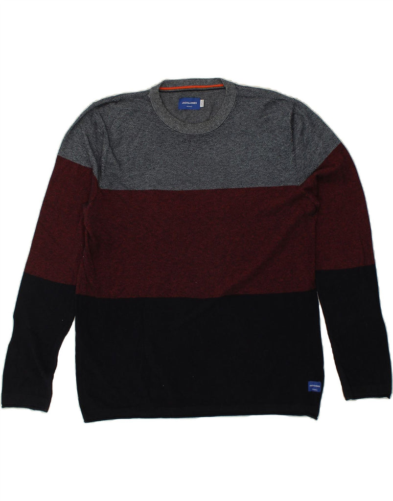 JACK & JONES Mens Crew Neck Jumper Sweater Large Multicoloured Colourblock | Vintage Jack & Jones | Thrift | Second-Hand Jack & Jones | Used Clothing | Messina Hembry 