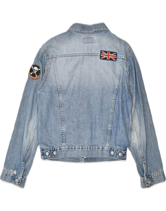 Boxy Fit All Over Star Graphic Denim Jacket | boohoo