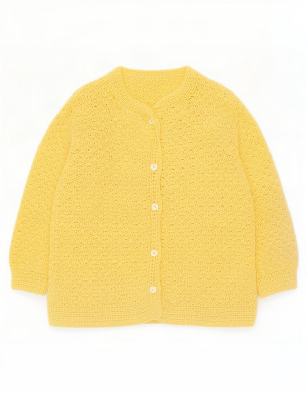 Vintage Womens Cardigan Sweater UK 16 Large Yellow