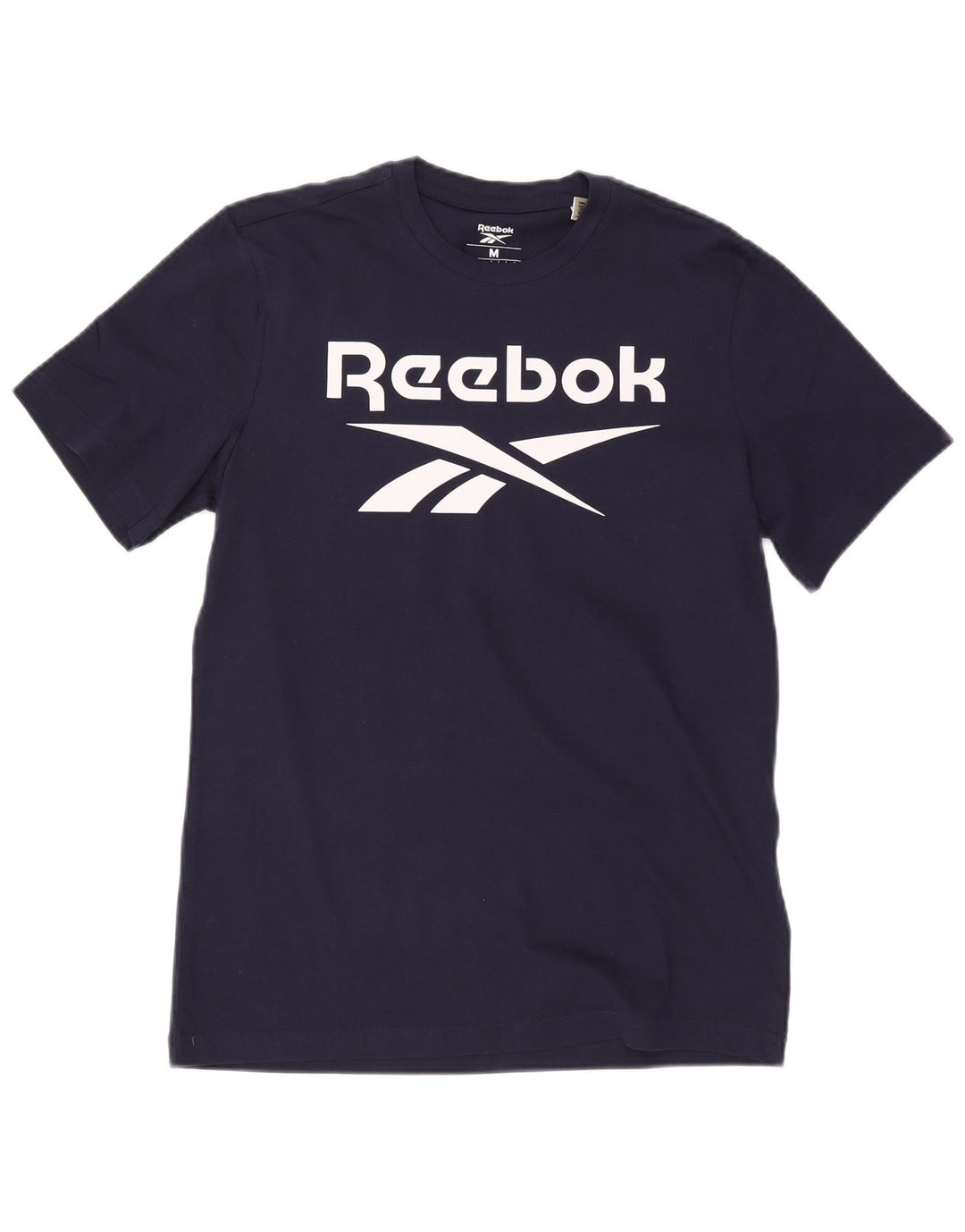 Reebok Mens Graphic T-Shirt Top Medium Navy Blue Cotton