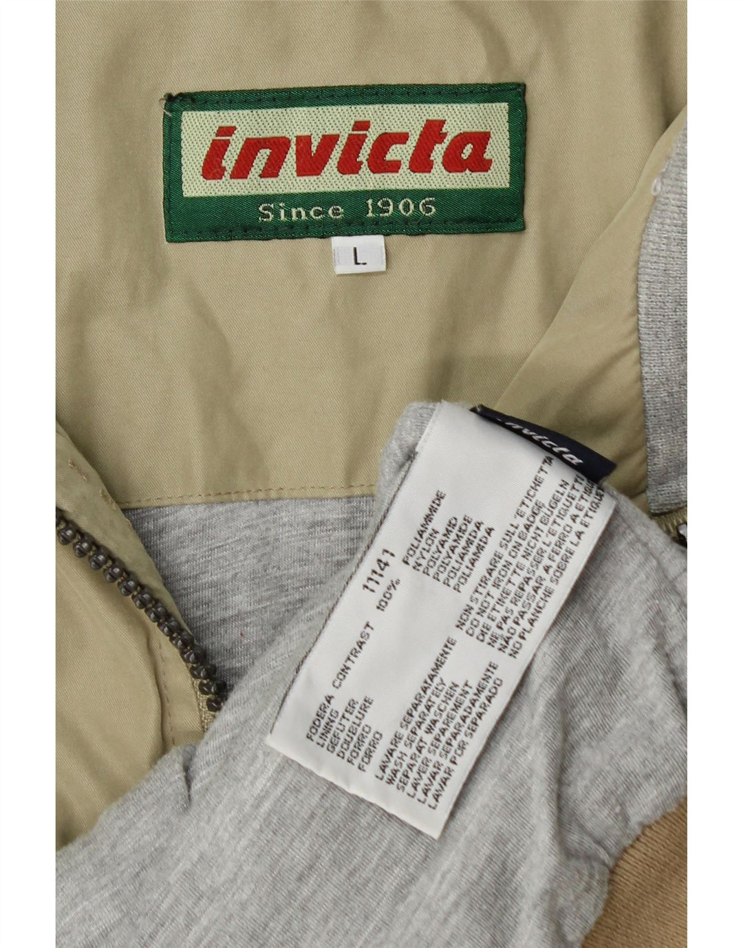 Invicta Mens Bomber Jacket UK 40 Large Khaki Polyamide