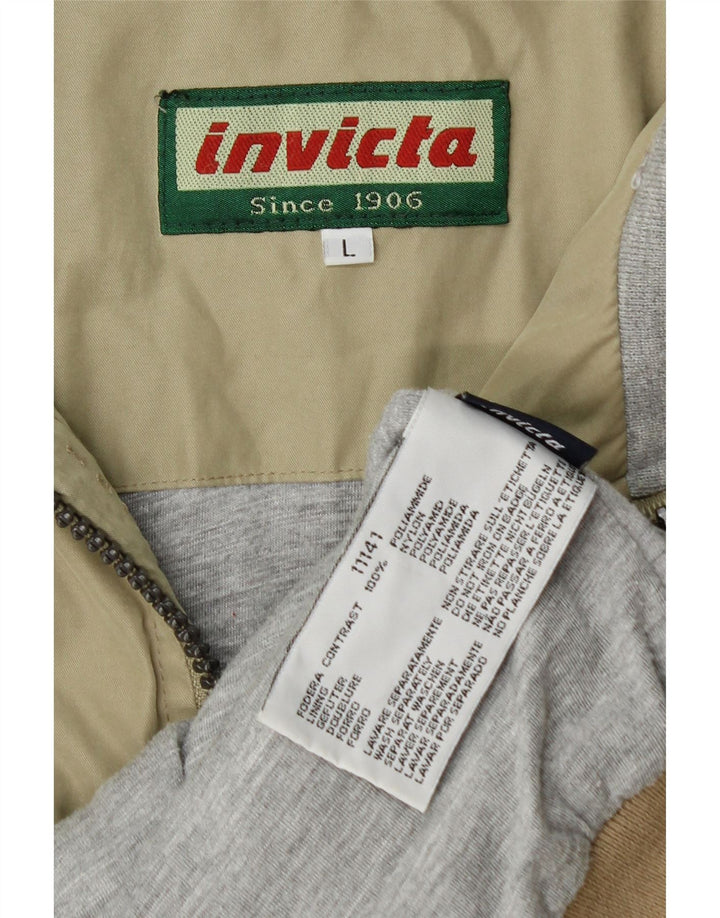 Invicta Mens Bomber Jacket UK 40 Large Khaki Polyamide