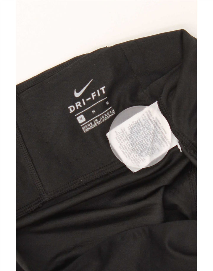 Nike Womens Dri Fit Leggings UK 14 Medium Black Colourblock Polyester