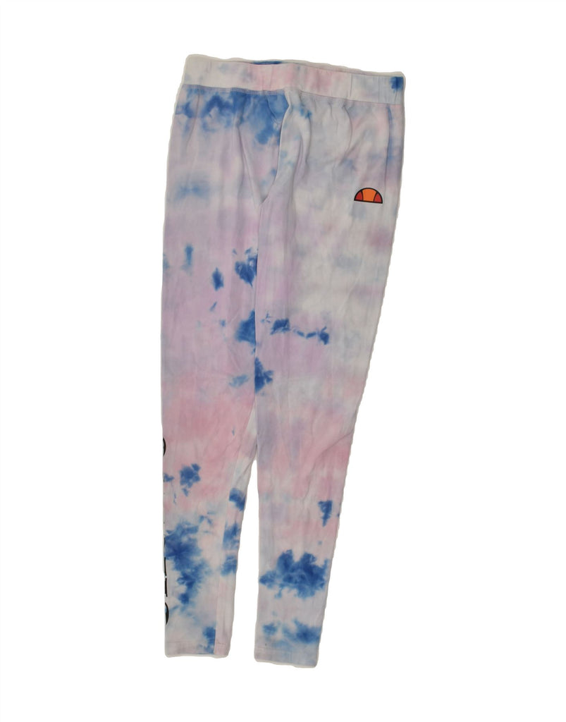 ELLESSE Womens Leggings UK 12 Medium Multicoloured Tie Dye Cotton | Vintage Ellesse | Thrift | Second-Hand Ellesse | Used Clothing | Messina Hembry 