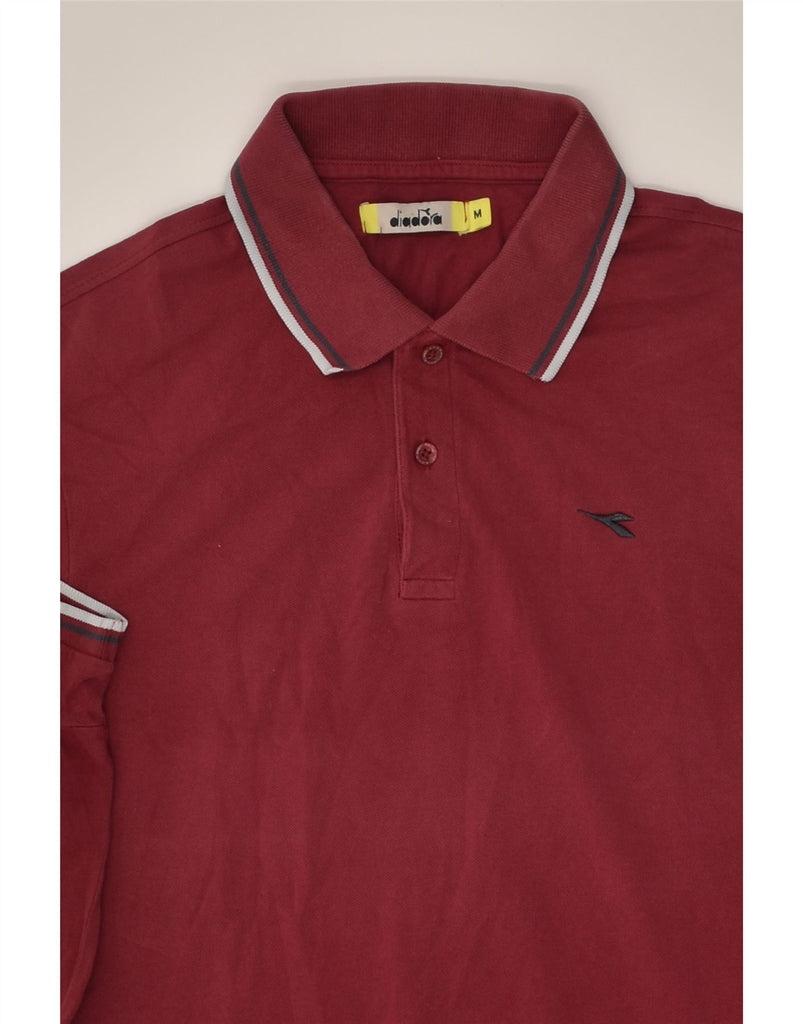 DIADORA Mens Polo Shirt Medium Burgundy Cotton | Vintage Diadora | Thrift | Second-Hand Diadora | Used Clothing | Messina Hembry 