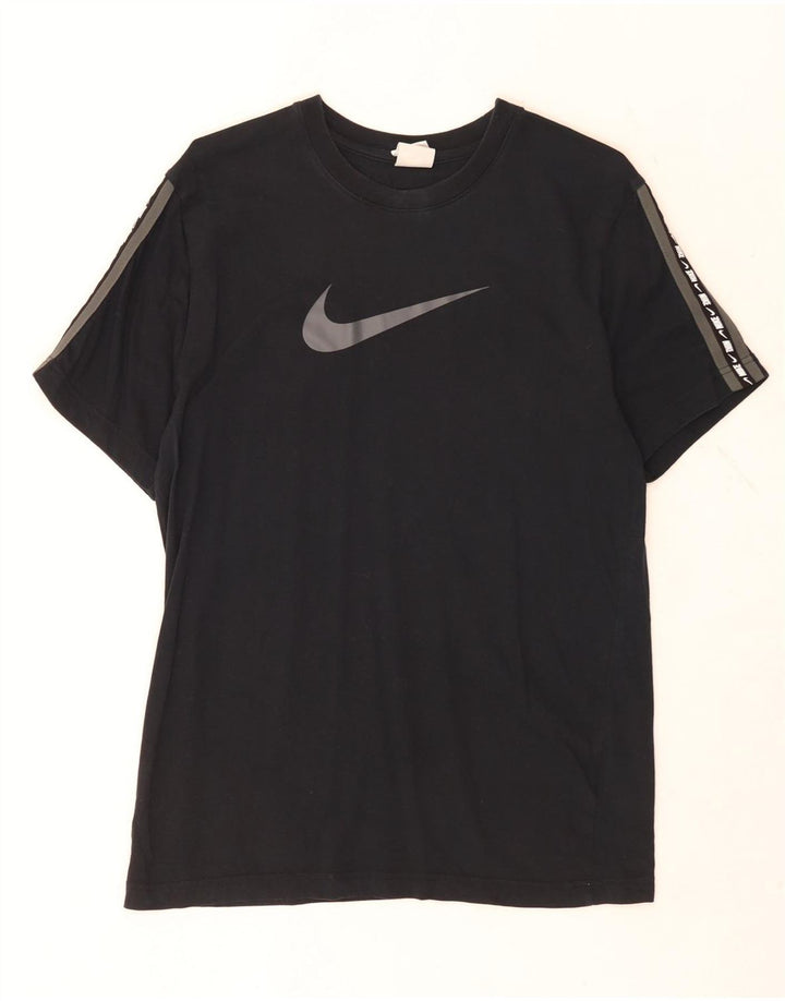 Nike Mens Graphic T-Shirt Top Medium Black Cotton
