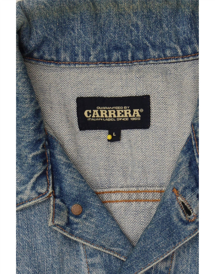 CARRERA Mens Denim Jacket UK 40 Large Blue Cotton Vintage Carrera and Second-Hand Carrera from Messina Hembry 