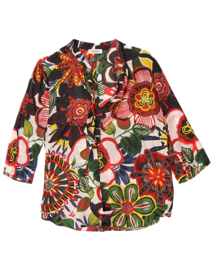 Max & Co. Womens 3/4 Sleeve Blouse Top UK 12 Medium Multicoloured Floral