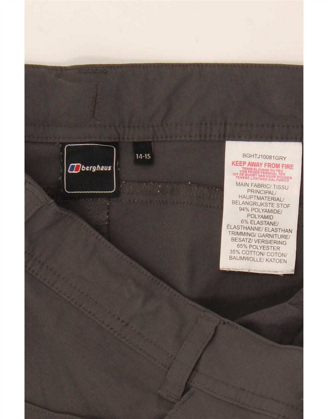 Berghaus Boys Cargo Shorts 14-15 Years W31 Grey Polyamide