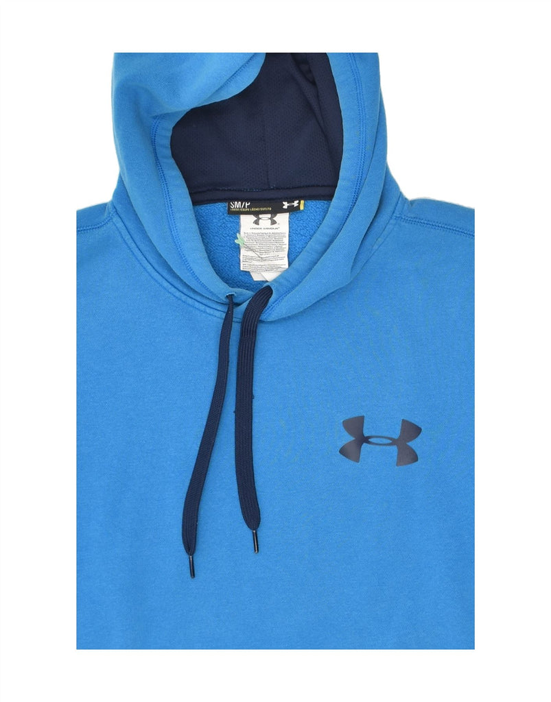 UNDER ARMOUR Mens Graphic Hoodie Jumper Small Blue Cotton | Vintage Under Armour | Thrift | Second-Hand Under Armour | Used Clothing | Messina Hembry 