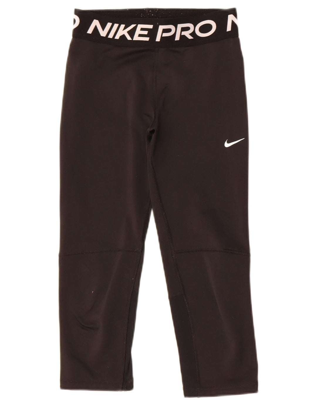 Nike Girls Dri Fit Graphic Leggings 12-13 Years Large Black Polyester