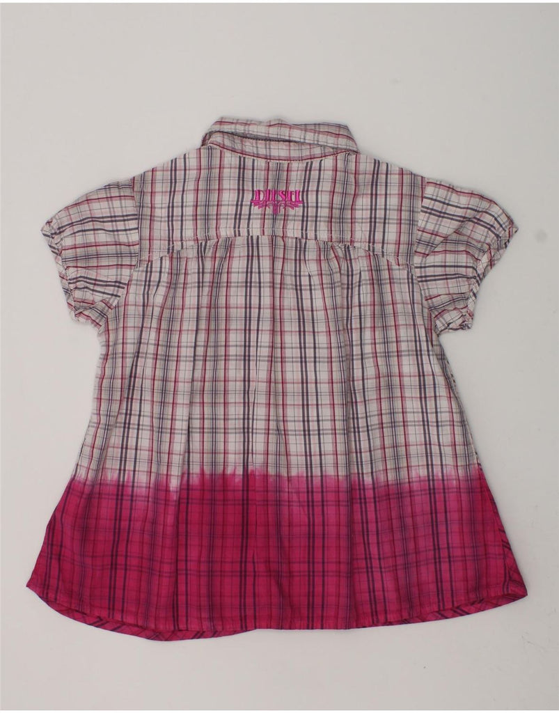 DIESEL Girls Graphic Short Sleeve Shirt 7-8 Years Pink Check Cotton | Vintage Diesel | Thrift | Second-Hand Diesel | Used Clothing | Messina Hembry 