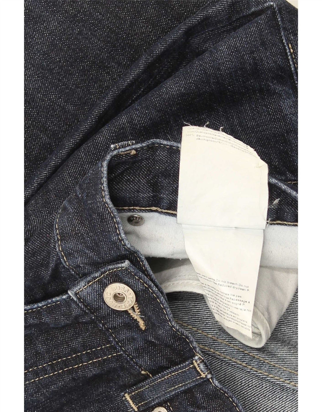 Hugo Boss Mens Straight Jeans W32 L32 Navy Blue Cotton