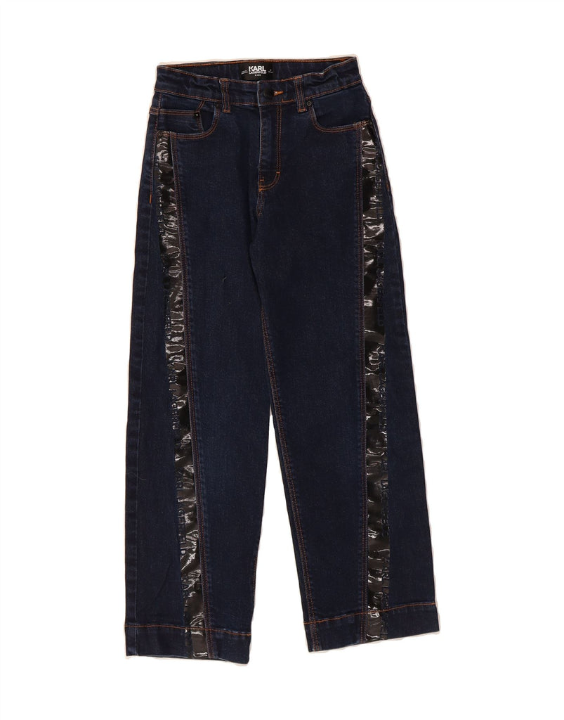 KARL LAGERFELD Girls Straight Jeans 9-10 Years W24 L24 Navy Blue Cotton Vintage Karl Lagerfeld and Second-Hand Karl Lagerfeld from Messina Hembry 