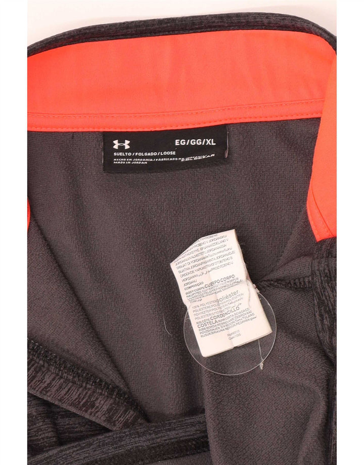 Under Armour Mens Cold Gear Zip Neck Pullover Tracksuit Top XL Grey Flecked