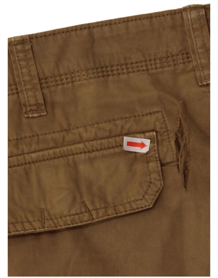 NAPAPIJRI Mens Graphic Cargo Shorts W34 Large Khaki Cotton