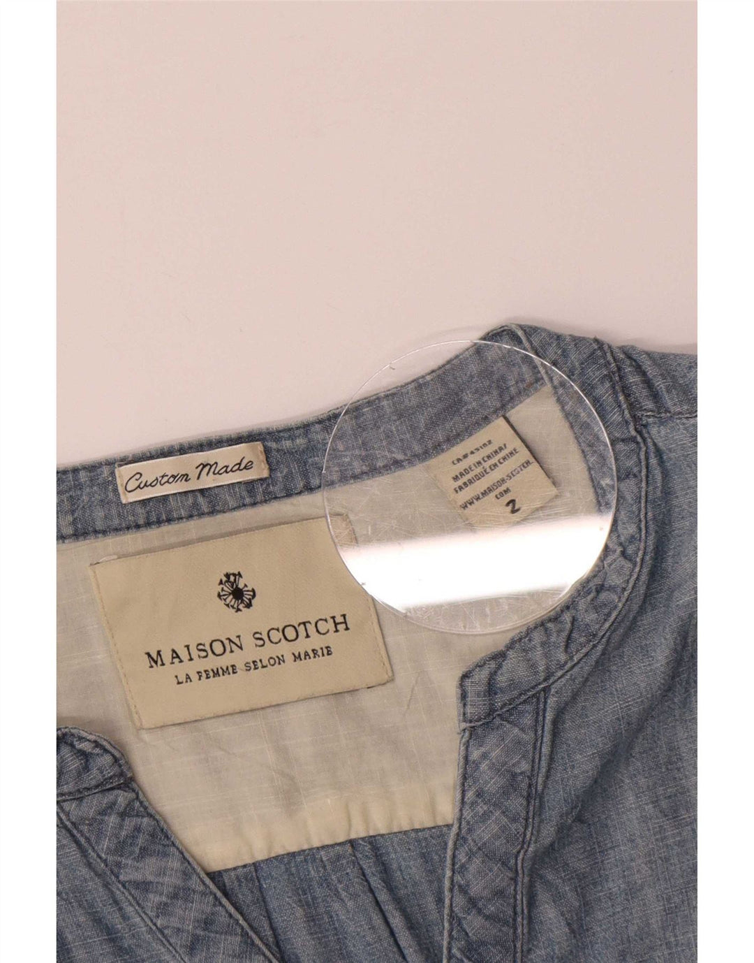 Maison Scotch Womens Pullover Shirt US 2 XS Blue Cotton