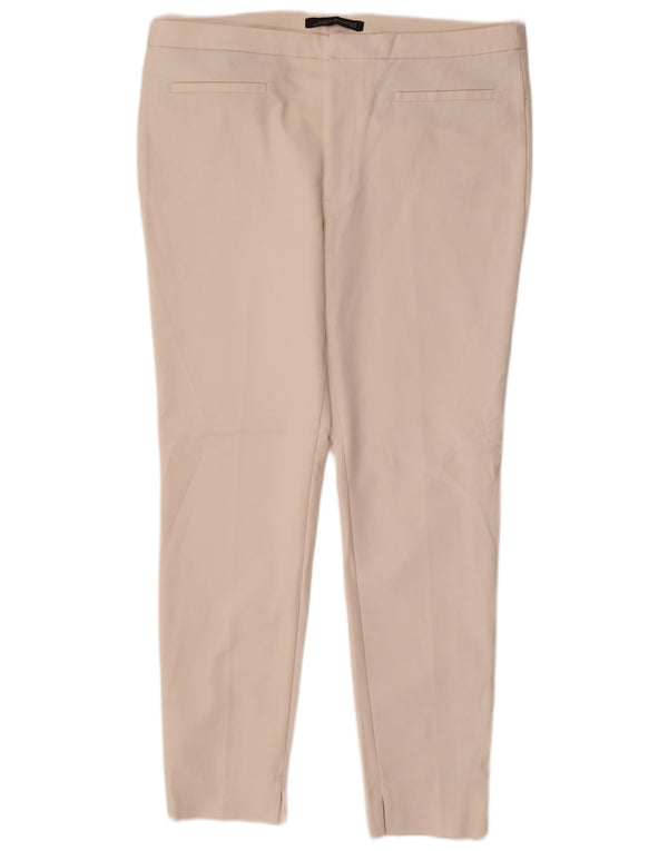 Zara Womens Skinny Casual Trousers EU 44 XL W34 L29 Off White Cotton