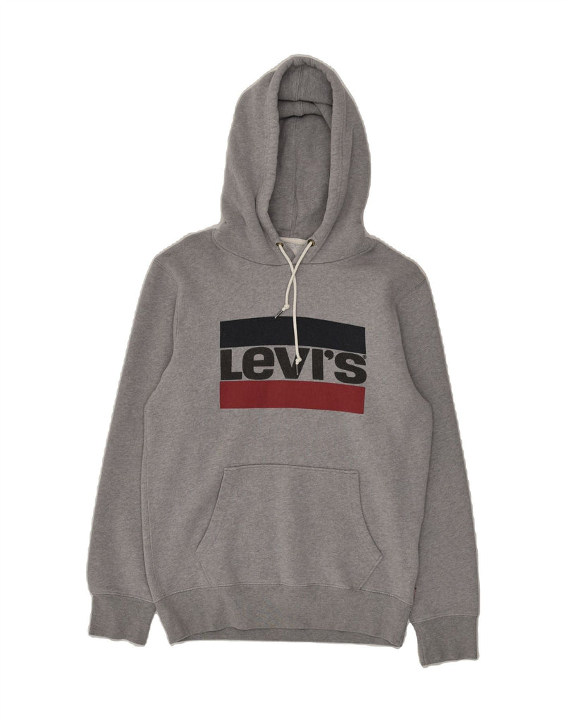 LEVI'S Mens Graphic Hoodie Jumper Small Grey Cotton | Vintage Levi's | Thrift | Second-Hand Levi's | Used Clothing | Messina Hembry 