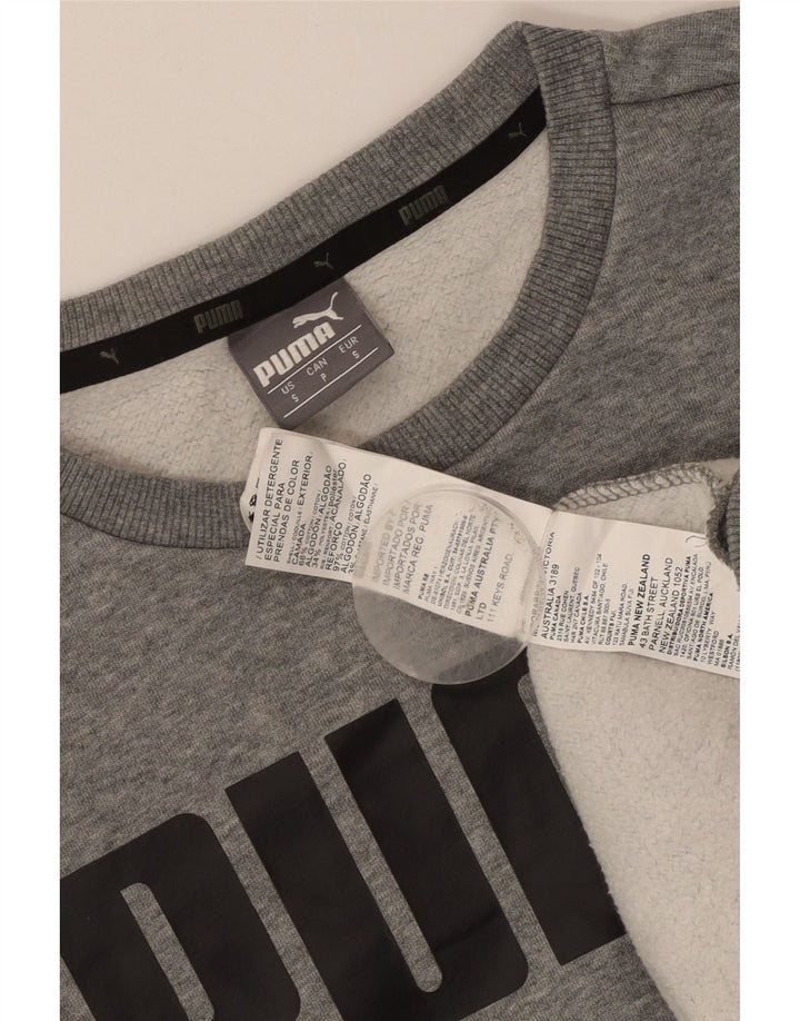 Puma Mens Graphic Sweatshirt Jumper Small Grey Cotton