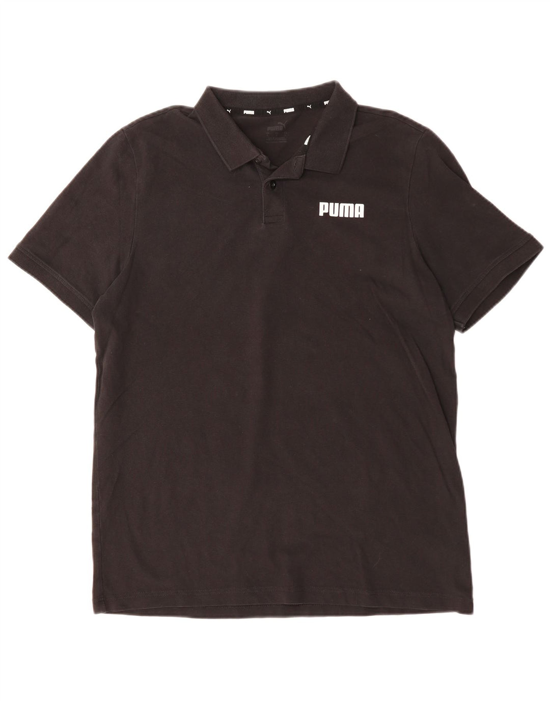 PUMA Mens Polo Shirt Large Black Cotton