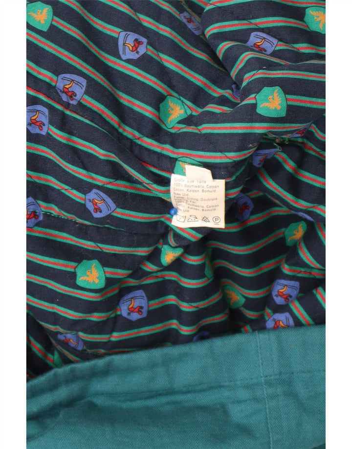 Vintage Womens Parka Jacket IT 44 Large Turquoise Cotton