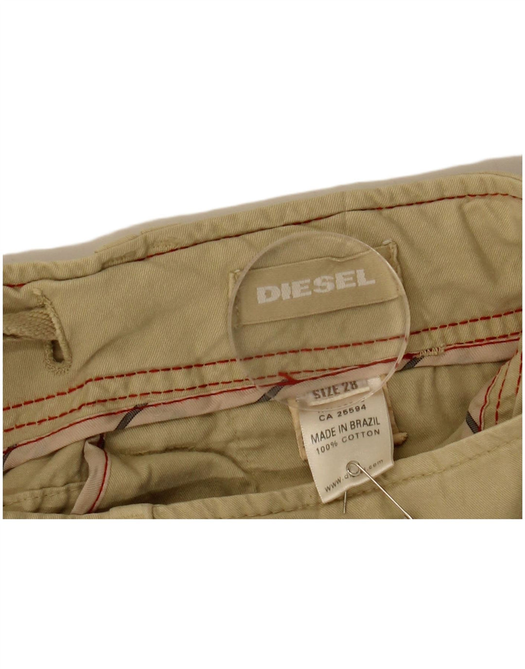 DIESEL Mens Cargo Shorts W28 Small Beige Cotton