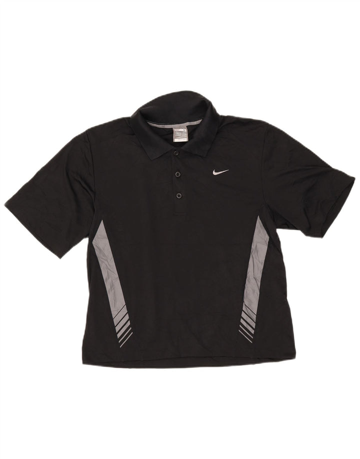 NIKE Mens Polo Shirt UK 36/38 Small Black Colourblock