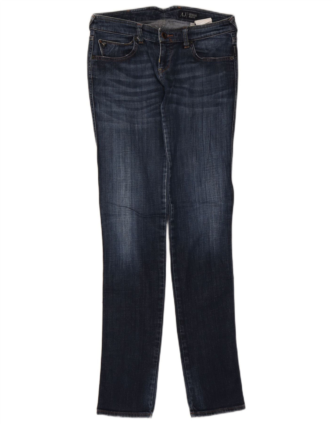 Armani Womens Graphic Slim Jeans W26 L32 Navy Blue Cotton