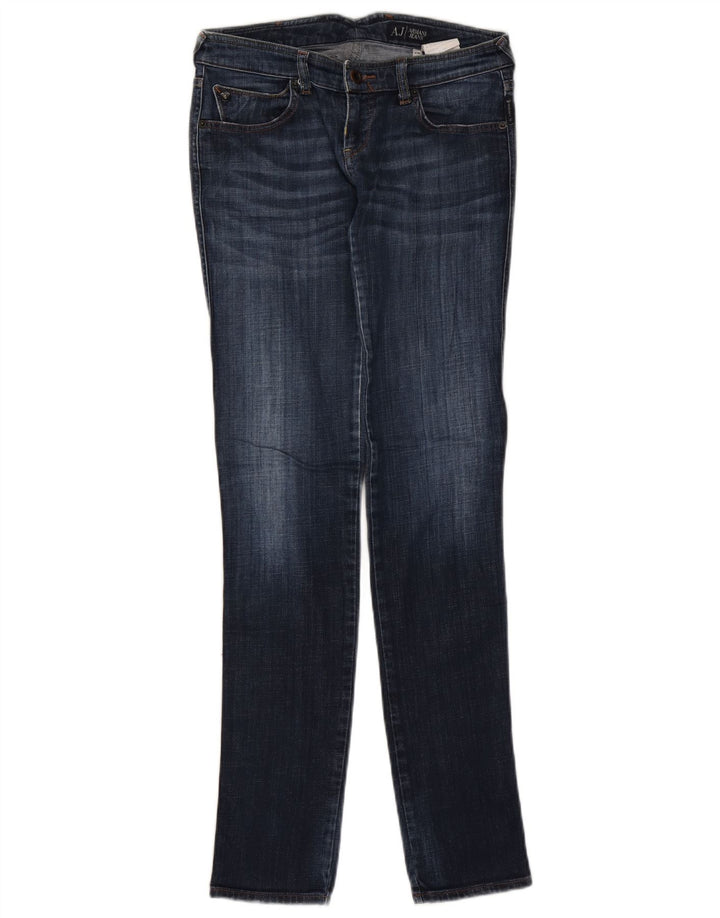 Armani Womens Graphic Slim Jeans W26 L32 Navy Blue Cotton