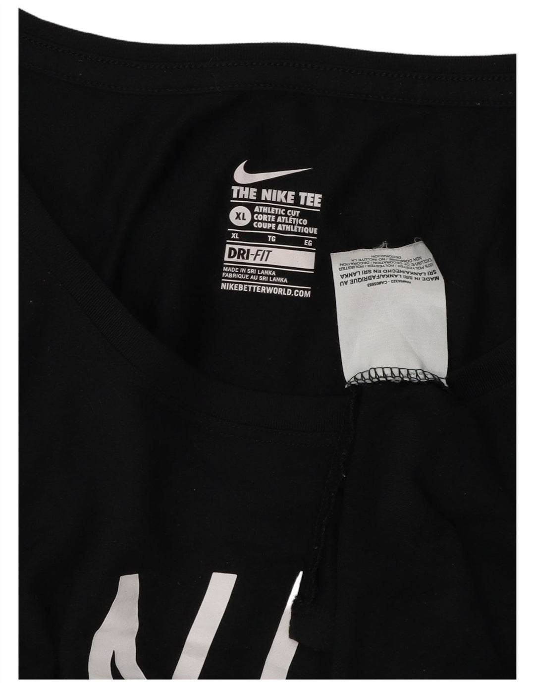 Nike Womens Athletic Cut Graphic Top Long Sleeve UK 18 XL Black Polyester