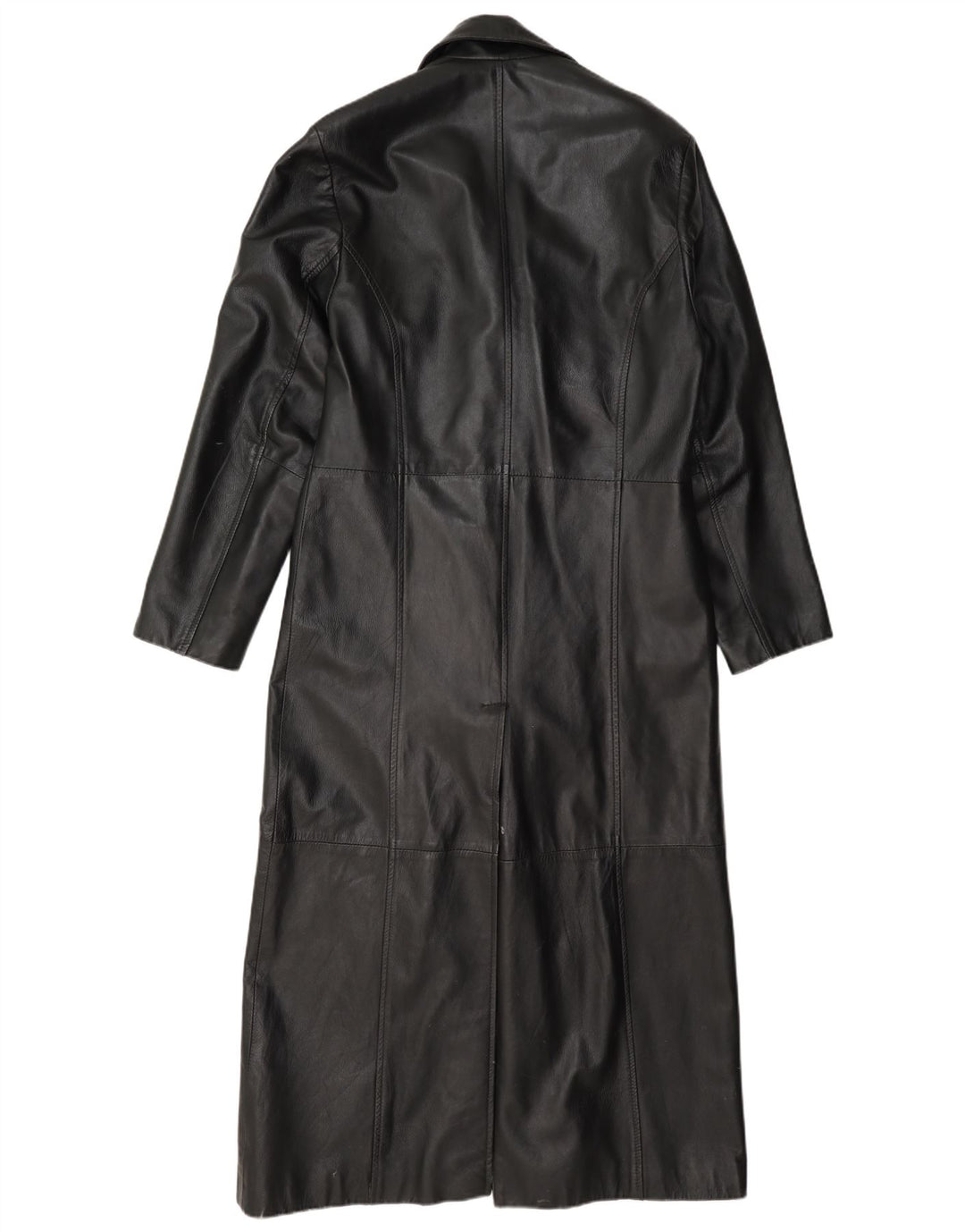 Calculus Womens Long Loose Fit Leather Coat UK 4 XS Black