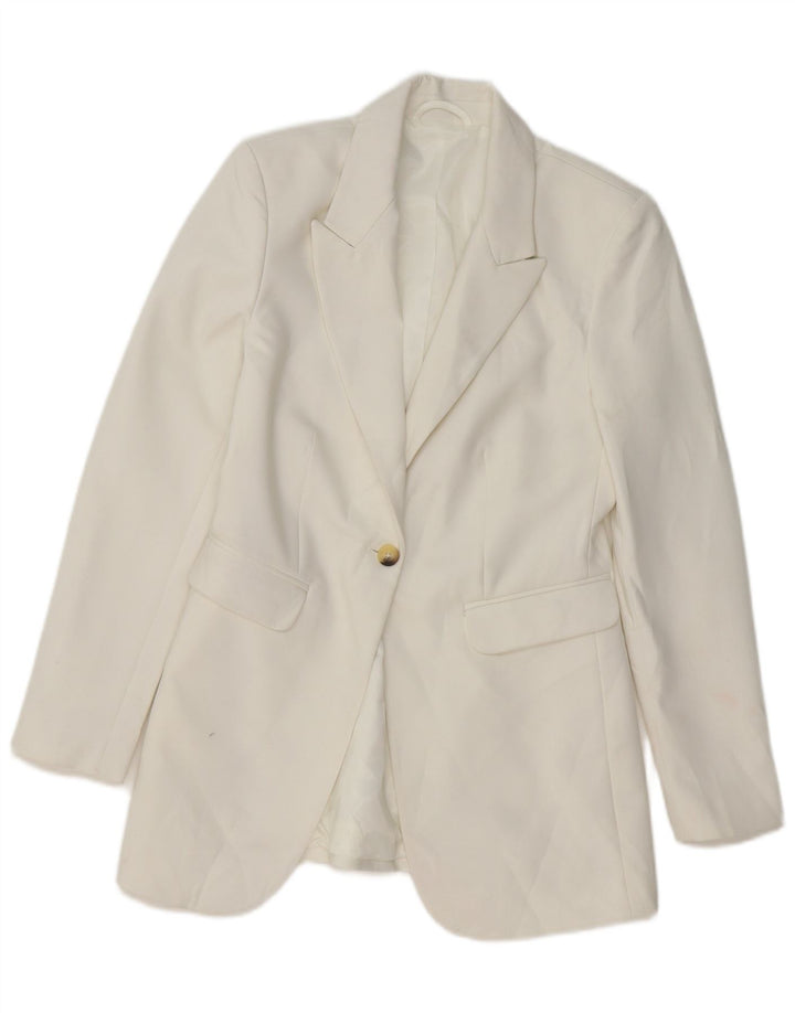 MARKS & SPENCER Womens London 1 Button Blazer Jacket UK 6 XS White