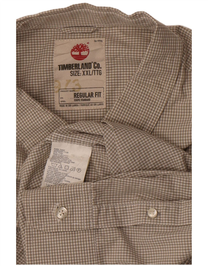 Timberland Mens Regular Fit Shirt 2XL Grey Gingham Cotton