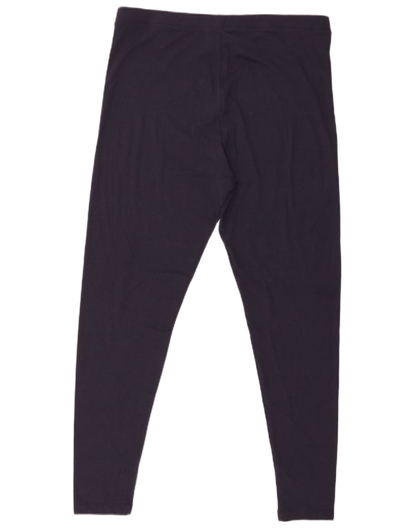Marks & Spencer Womens Leggings UK 18 XL  Navy Blue Cotton