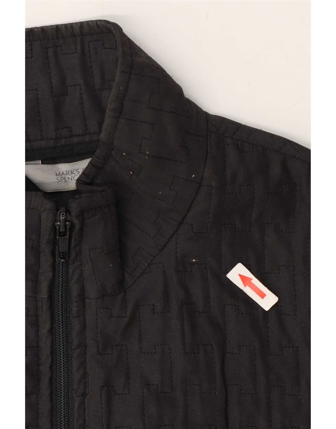 Marks & Spencer Womens Quilted Jacket UK 14 Medium Grey Polyester