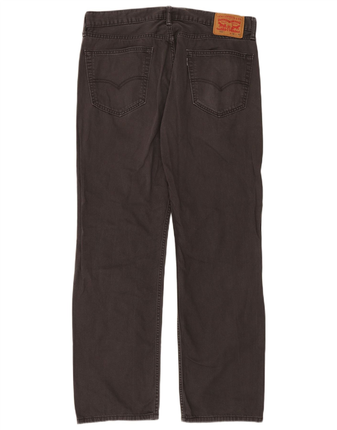 Levi's Mens 505 Straight Jeans W36 L32 Grey Cotton