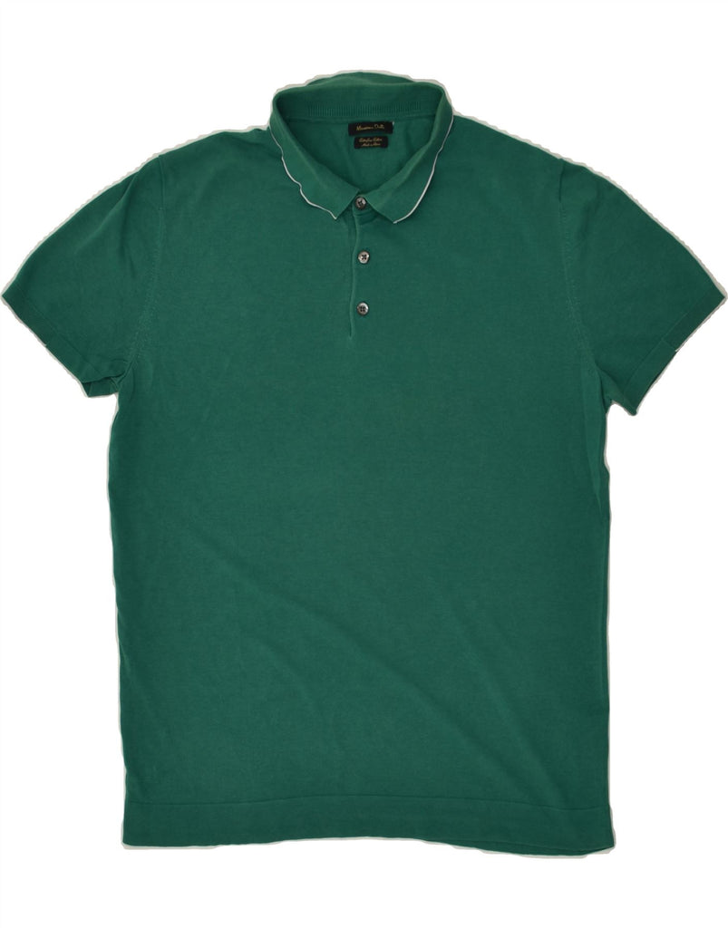 MASSIMO DUTTI Mens Polo Shirt Medium Green Cotton | Vintage Massimo Dutti | Thrift | Second-Hand Massimo Dutti | Used Clothing | Messina Hembry 