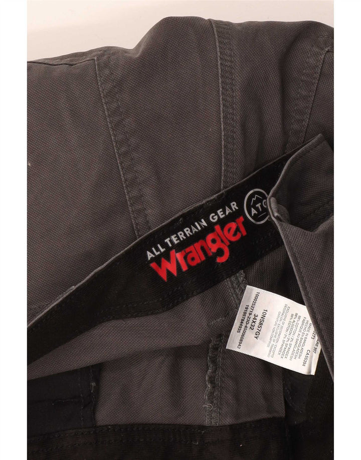 Wrangler Mens Straight Cargo Trousers W34 L32 Grey Cotton