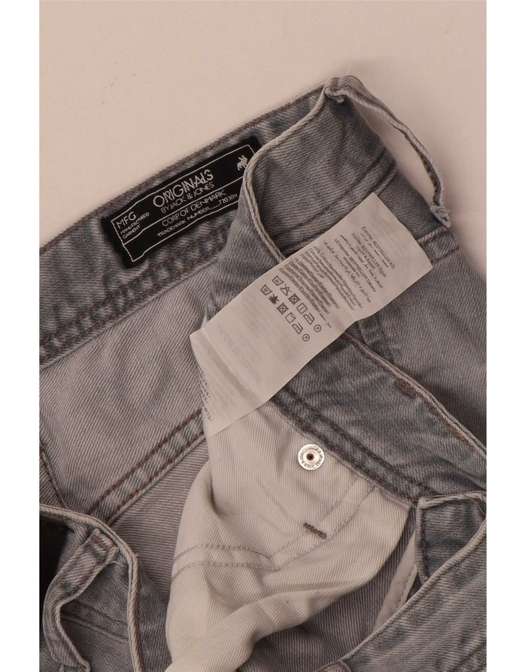 Jack & Jones Mens Tim Slim Jeans W30 L34 Grey Cotton