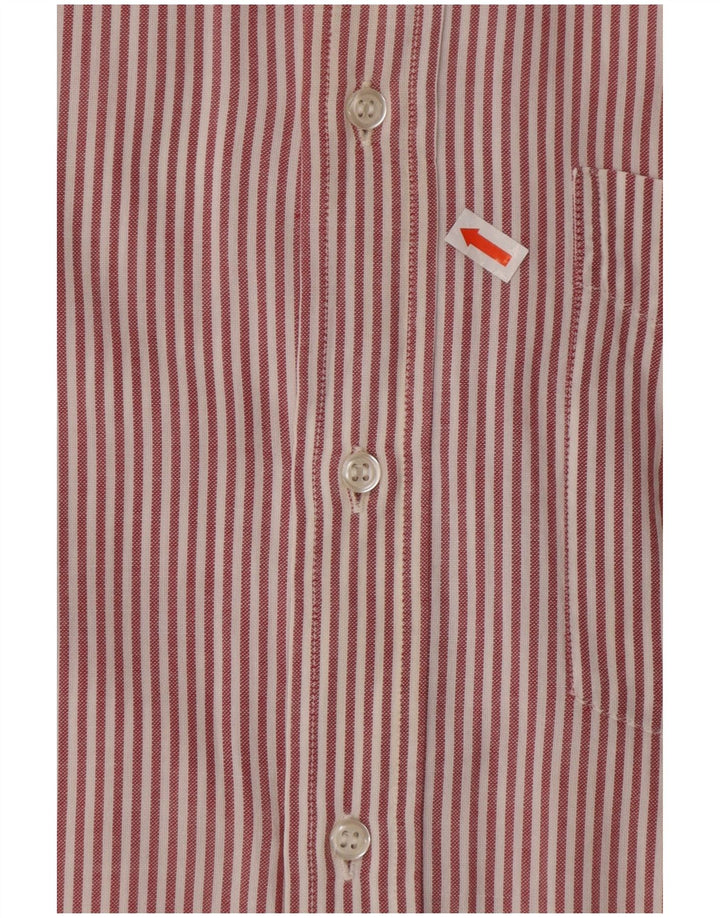 PEROSINO Mens Shirt Medium Red Pinstripe