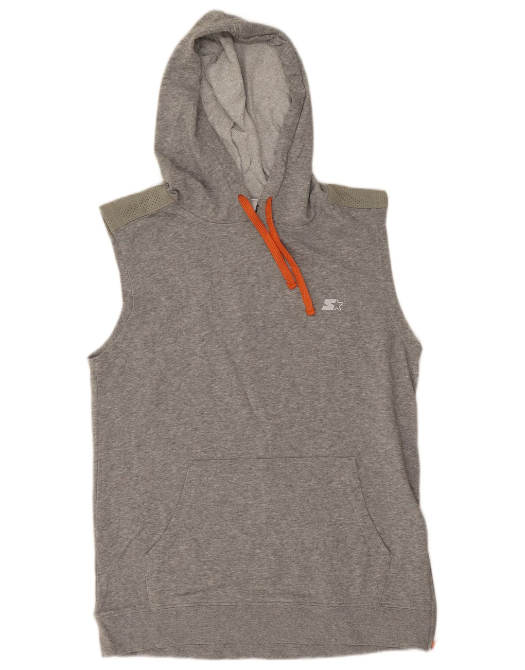 Starter Mens Sleeveless Hoodie Jumper Medium Grey Cotton