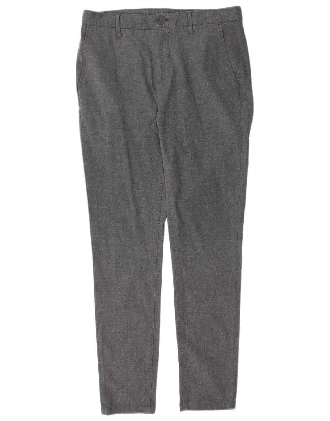 Zara Mens Slim Chino Trousers EU 40 Medium W31 L30 Grey Polyester