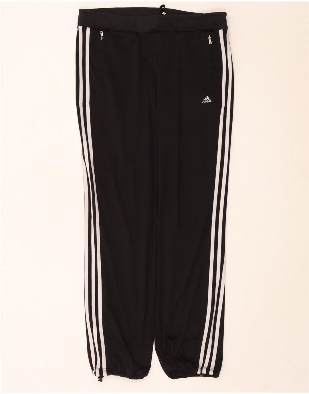 ADIDAS Womens Tracksuit Trousers Joggers UK 14 Large Black Polyester