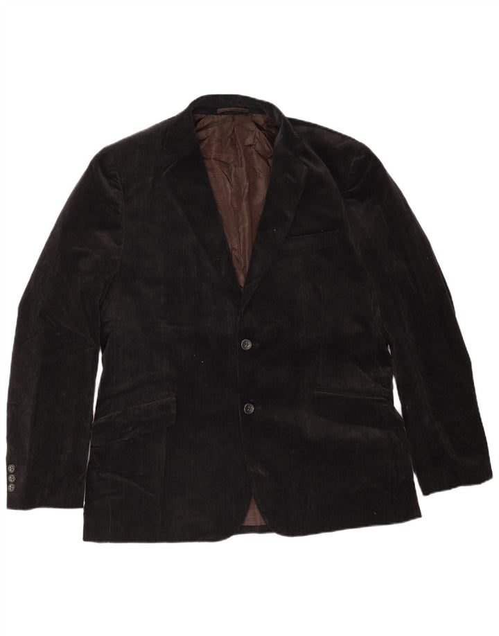 Jasper Conran Mens 2 Button Corduroy Blazer Jacket UK 40 Large Black Cotton
