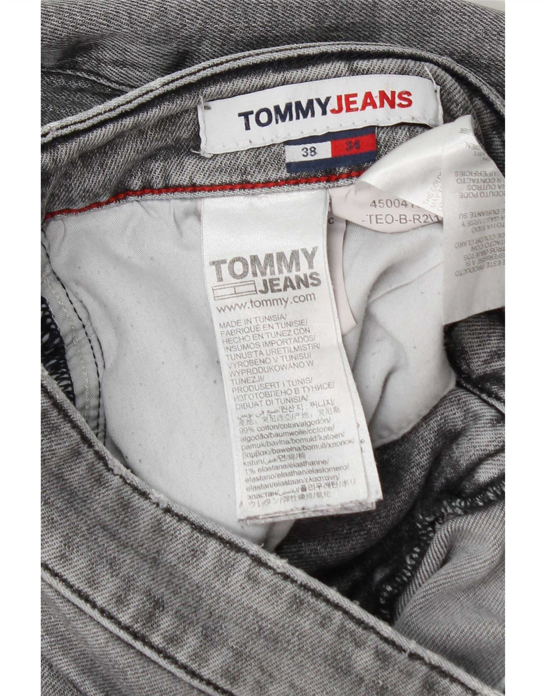 Tommy Hilfiger Mens Distressed Slim Jeans W38 L34 Grey Cotton