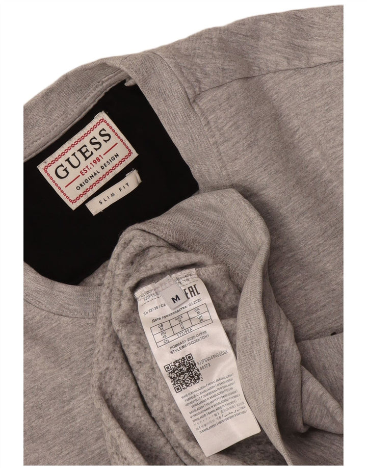 Guess Mens Slim Fit Sweatshirt Jumper Medium Grey Cotton