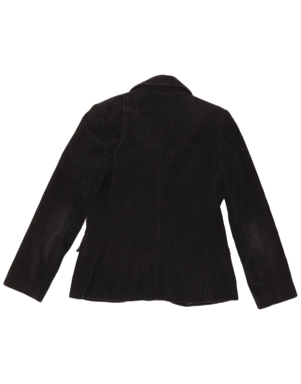 Alegria Womens 2 Button Corduroy Blazer Jacket IT 44 Medium Black Cotton