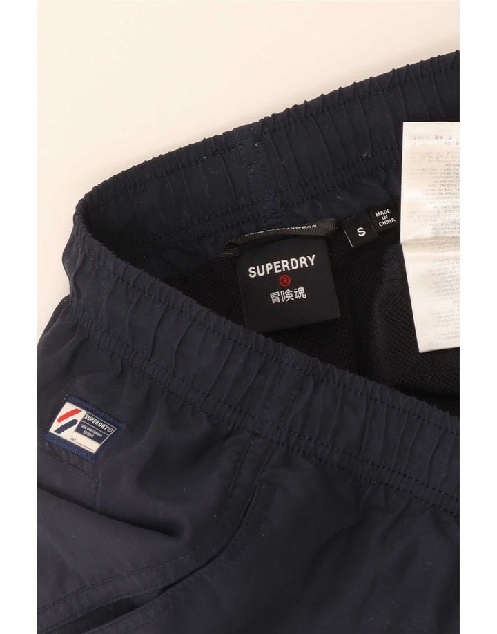 Superdry Mens Graphic Swimming Shorts Small Navy Blue Polyester