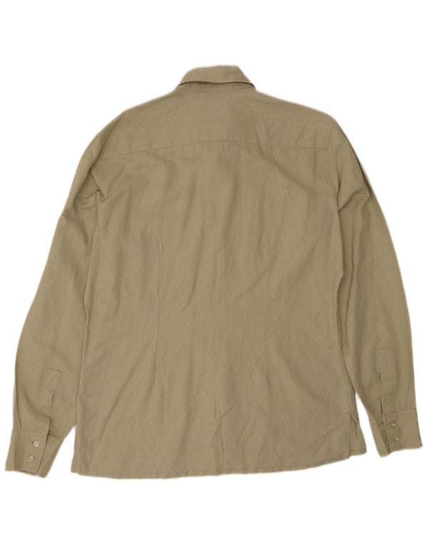 Rifle Mens Shirt Large Beige Linen